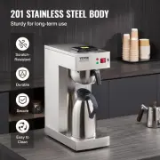 12 Cup Commercial Drip Coffee Maker Thermal Carafe Restaurant Office