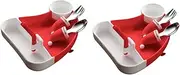 Alipis 2 Sets Silicone Plate Fork Spoon Christmas Santa Hat Shape Divided Sections for Boys and Girls