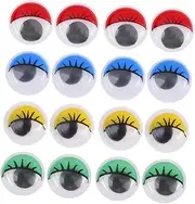 TOPPERFUN 10mm DIY Craft Eyes Wiggle Googly Eyes Lashes 100pcs Blue for Boys and Girls Toys Education Decor