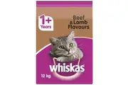 Whiskas Adult Beef & Lamb Dry Cat Food 12kg