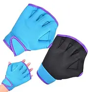 Swimming Resistant Gloves - Webbed Water Swimming Gloves | Swim Training Rubber Mittens, No Fading Diving Gear for Helping Upper Body Resistant