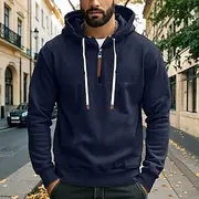 Men's Zip Up Hoodie Hoodie Zip Sweatshirt Fleece Hoodie Apricot Wine Red Black White Navy Blue Hooded Plain Zip Up Sports Outdoor Casual Daily Streetwear Cool