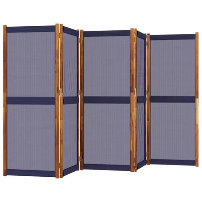 5-Panel Room Divider Privacy Screen Partition Stand Dark Blue 350x180cm