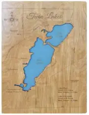 Twin Lakes, WI - Laser Cut Wood Map | Wall Art | Made to Order