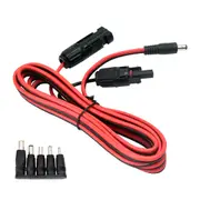 1x MC4 DC5521 Connector Solar Panel Cable Kit Accessory 5 Charging Adapters High Quality 14AWG 2.0mm² Approximately 2.4m Long High Quality Material Ensures the Transmission Weatherproof Wiring
