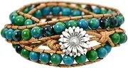 [HXSCOO] Chinese Style Beaded Multi-Layer Braided Bracelet for Women European and American Retro Ethnic Style Hand Rope Jewelry
