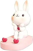 LUOZZY Bunny Phone Stand Cartoon Rabbit Phone Holder Desktop Mobile Phone Stand Rabbit Statue - Pink