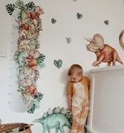 Dinosaur Height Chart Australian Design Hand Painted Peel & Stick, Removable Wall Decal. Nursery, Kids Playroom, Kids Teens Bedroom