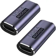 AuviPal USB C Coupler (2 Pack), USB Type C Female to Female Adapter Extender Compatible with Thunderbolt 4/3 Support up to 40Gbps Data Transfer, 100W Power Delivery and 8K@60Hz Video Pass Through