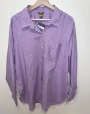 EDDIE BAUER On the Go Hyacinth Purple Womens Button Down Shirt PLUS Sz T2XL NWT