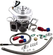 YJVVWQVF T3 TO4E T04E V-band 420hp Turbocharger 0.63 AR General Purpose Line Kit(Turbo x oil line)