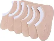 [BESTYASH] Invisible Boat Socks for Women 6 Pack Low Cut Non-slip Cotton Socks Suitable for Flats High Heels Loafers Random Style