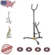 Folding Baritone Saxophone Stand with Adjustable Backrest - No Assembly Needed