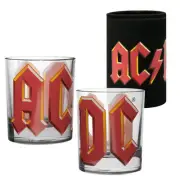 ACDC Highway to Hell 2 x Spirit Glass Glasses 1 x Can Cooler Stubby Holder Gift
