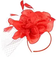 [Holibanna] Fascinator Hat Headband for Women Dual Use Mesh Flower Headdress for Tea Parties Weddings and Banquets Elegant Cocktail Party Accessory Easy to Wear for All Hair Types