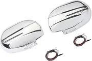Compatible for Toyota Land Cruiser Prado 120 2003-2009 Rearview Cover Dynamic Bulb FJ120 Lc120 led Turn Signal Modification Accessories(03-09 Silver B)