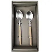 Steel and Acacia Wood Serving Spoon - 2 Piece Set