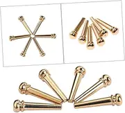 ERINGOGO 6pcs Copper String Nail Set Guitars Acoustic Guitar Pegs Guitar Pins Guitar Bridge Pins Guitar End Pin Golden