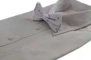 Mens White Preppy Anchor Patterned Cotton Bow Tie