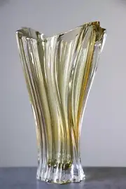 Vase 12 " Crystal Glass Amber Bud Vase Home Decor Bohemia Crystal Flower Vase