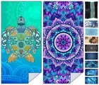 2 Pack Adult Microfiber Oversized Beach Towels Set 72”x32” Quick Dry Soft Abs...