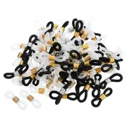100pcs Eyeglass Chain Connector Silicone Strap Holder Chain End Loop Multi-color