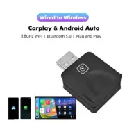 Car Mini USB Wired To Wireless CarPlay Adapter AndriodAuto Adapter Plug and Play