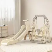 Bopeep 4 in 1 Kids Slide and Swing Set, with Climber Steps Basketball Hoop In...