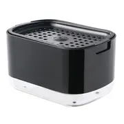 Soap Dispenser with Sponge Holder PP PET Press Type Soap Box for Cloth Dish Kitchen Cleaning Black