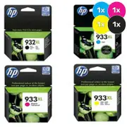 HP 932XL, 933XL Ink Cartridge Value Pack - Includes: [1 x Black, Cyan, Magenta, Yellow]