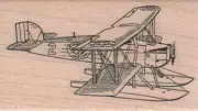 BiPlane With Floats 2 1 3/4 x 2 3/4" Rubber Stamp, Plane Stamp, Space Stamp, Jet