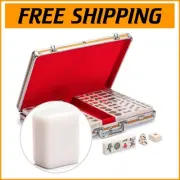 Traditional Chinese Mahjong Set - 146 Melamine Tiles with Portable Aluminum Case