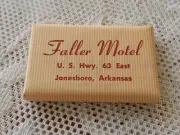 VINTAGE FALLER MOTEL JONESBORO ARKANSAS PALMOLIVE CASHMERE BOUQUET SOAP BAR