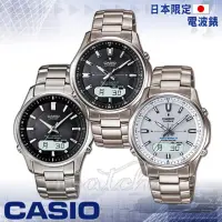 在飛比找momo購物網優惠-【CASIO卡西歐】日本內銷款_電波_太陽能_鈦金屬錶帶男錶