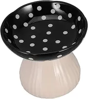 Abaodam Ceramic Elevated Cat Bowl Stylish Mushroom Shaped Raised Dish for Food and Water Wide and Design for Small Dogs and Cats Durable Pet Feeder with Stable Base