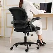 Ergonomic Office Chair, KERDOM Breathable Mesh Computer Chair, Swivel Desk Chair with Wheels and Flip-up Arms, Adjustable Height Home Gaming Chair,Home DeskChair（KD931-C-Black）