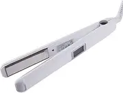 Professional Infrared Hair Straightener Care Cold Flat Iron, Repair Damaged Hair with Ultrasonic Treatment Therapy Function, LCD Display, 360° Swivel Cord, Dual Voltage (White)