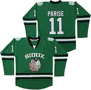 [AHAJAY] Men's #11 Zach Parise Jersey College Fighting Sioux Green Hockey Jersey
