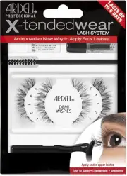 Ardell X-Tended Wear False Eyelashes, Demi Wispies Kit, 6 Day Wear, Adhesive ...