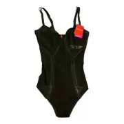 SPANX L81908 Black Haute Contour Nouveau Thong Bodysuit Size S