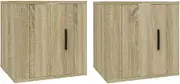 Wall Mounted TV Cabinet Set of 2 - Sonoma Oak Engineered Wood, 40x34.5x40 cm, Space-Saving Design for Small Rooms & Apartments