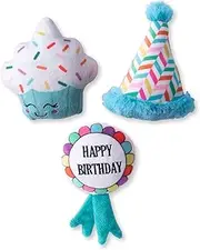 Fringe Studio Plush Dog Toy Set, Happy BARK-Day!, 3 Piece Set, for Small Dogs (289525)