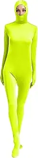 [TiaoBug] Unisex Women Men Open Face Unitard Well-fit Spandex Bodysuit One Piece Full Body Zentai Costume