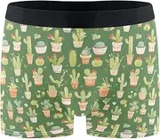 [FRODOTGV] Sprouting Cacti Spring Green Men's Boxer Brief Shorts Athletic Underwear for Men Underware Interiores Para Hombres