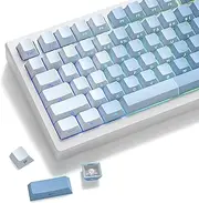 dagaladoo Custom keycaps PBT,Shine Through Keycaps 75 Percent,Double Shot Side Printed keycap Set,Gradient Blue keycaps,Cherry Profile for Mechanical Gaming Keyboards（121 Key,only keycap