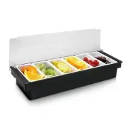 Ice Cooled Condiment Serving Container Fruit Veggie Condiment 6 Compartment 1