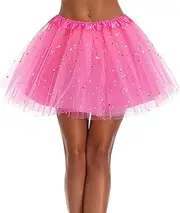 [velado] Women's Classic Tutu Skirt Glitter Tulle Vintage Petticoat for for Ladies, Mini Sparkle Bubble Dance Skirt Short Pettiskirts