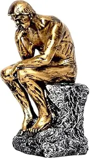 SAINWORDS The Thinker Statue Figurine Thinking Man Resin Decor Sculpture (Bronze)