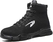 [ORISTACO] ORISATCO Steel Toe Boots for Mens Womens, Winter Warm Comfortable Waterproof Industrial Construction Slip Resistant Tennis Work Safety Shoes, 907 Black 42