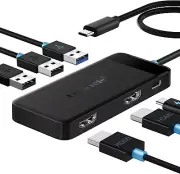 6 in 1 Docking Station Dual Monitor - USB C Hub w/ 4K HDMI*2, 5Gbps USB 3.0 * 3